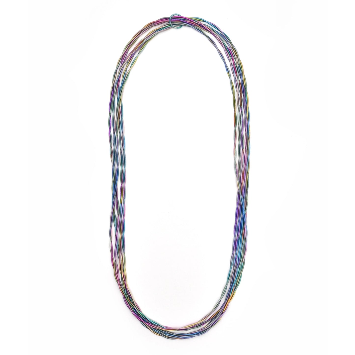 Piano Wire Twists Long Necklace, Multicolor