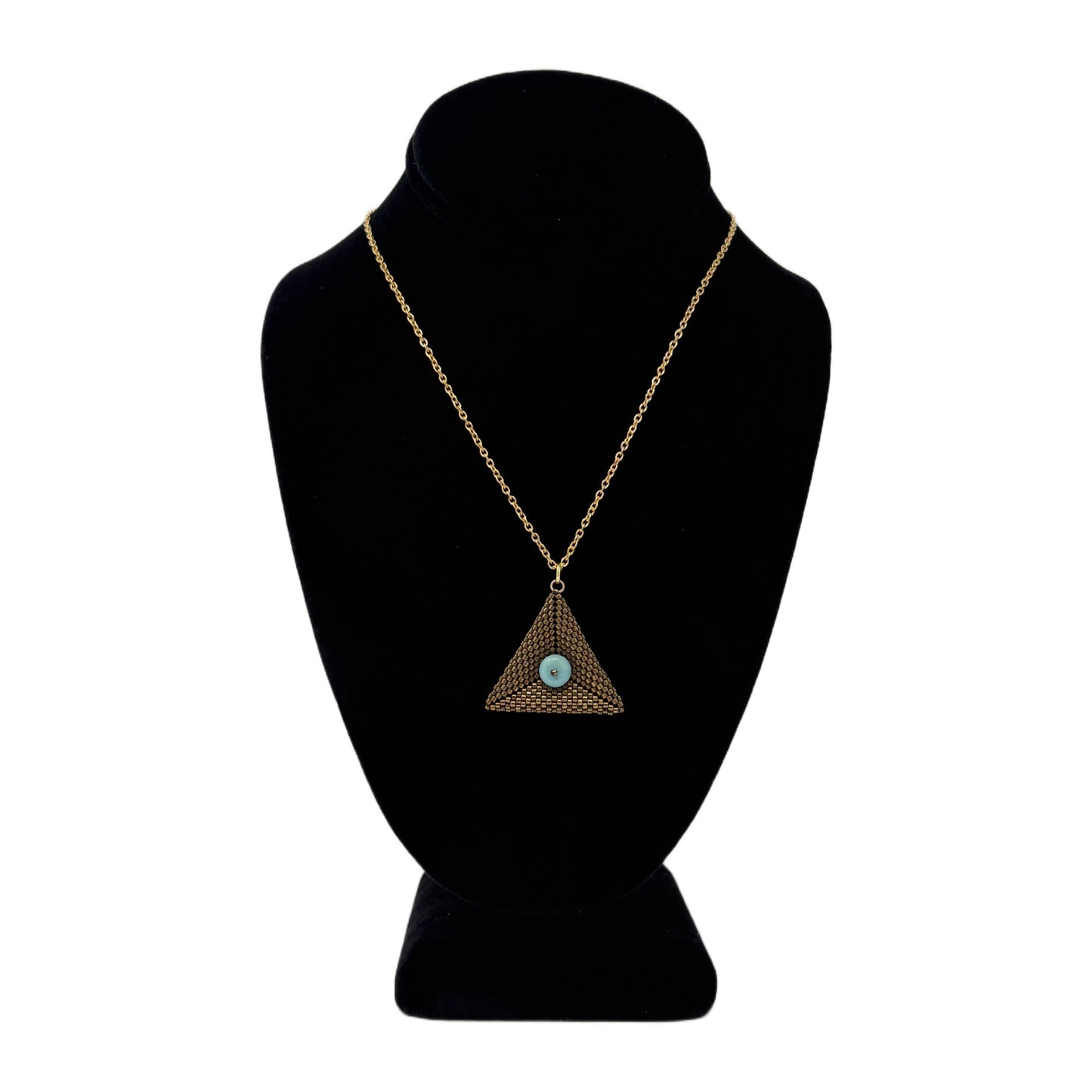 Beadsong Jewelry Large Triangle Necklace, Aventurine