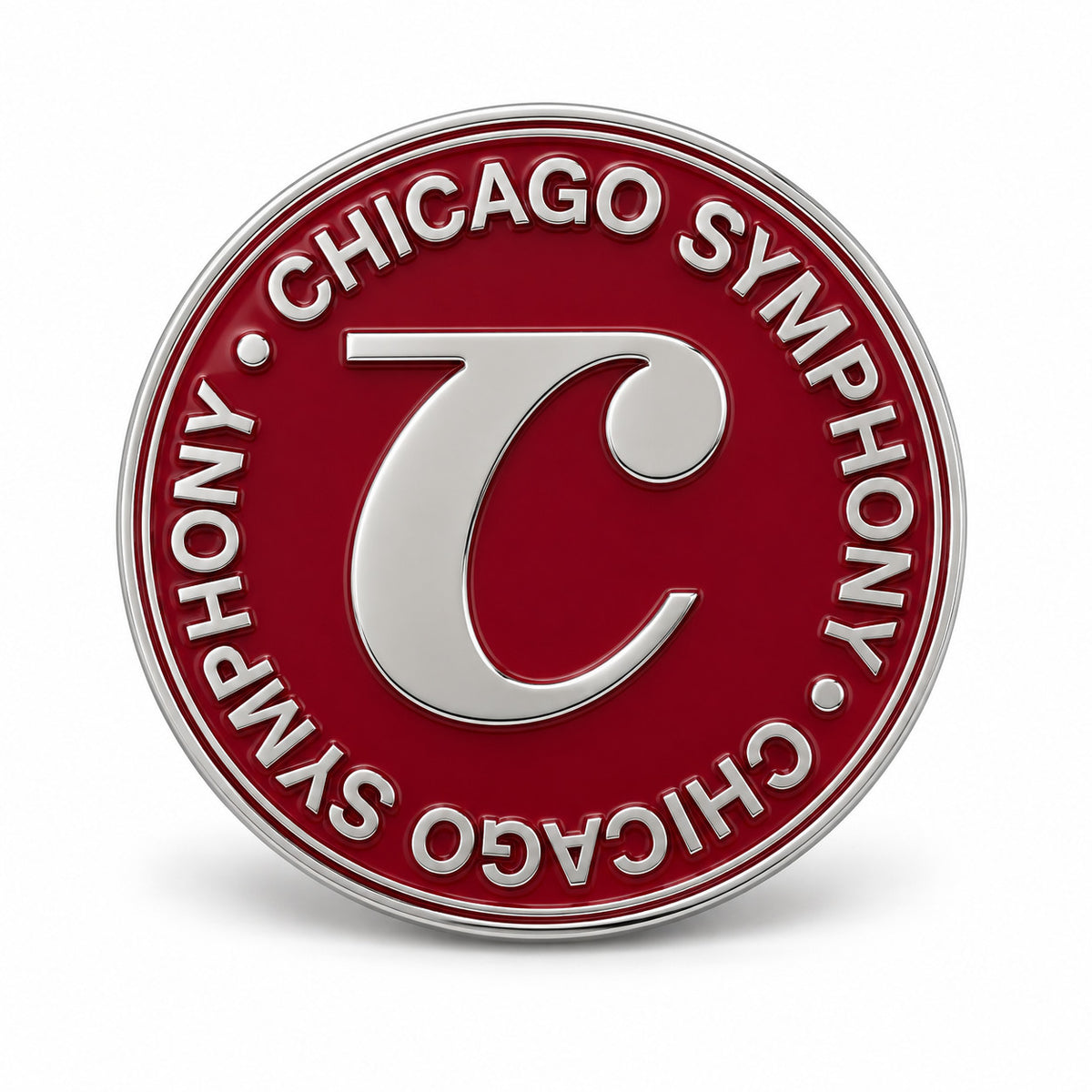 Chicago Symphony Red Logo Magnet, Round