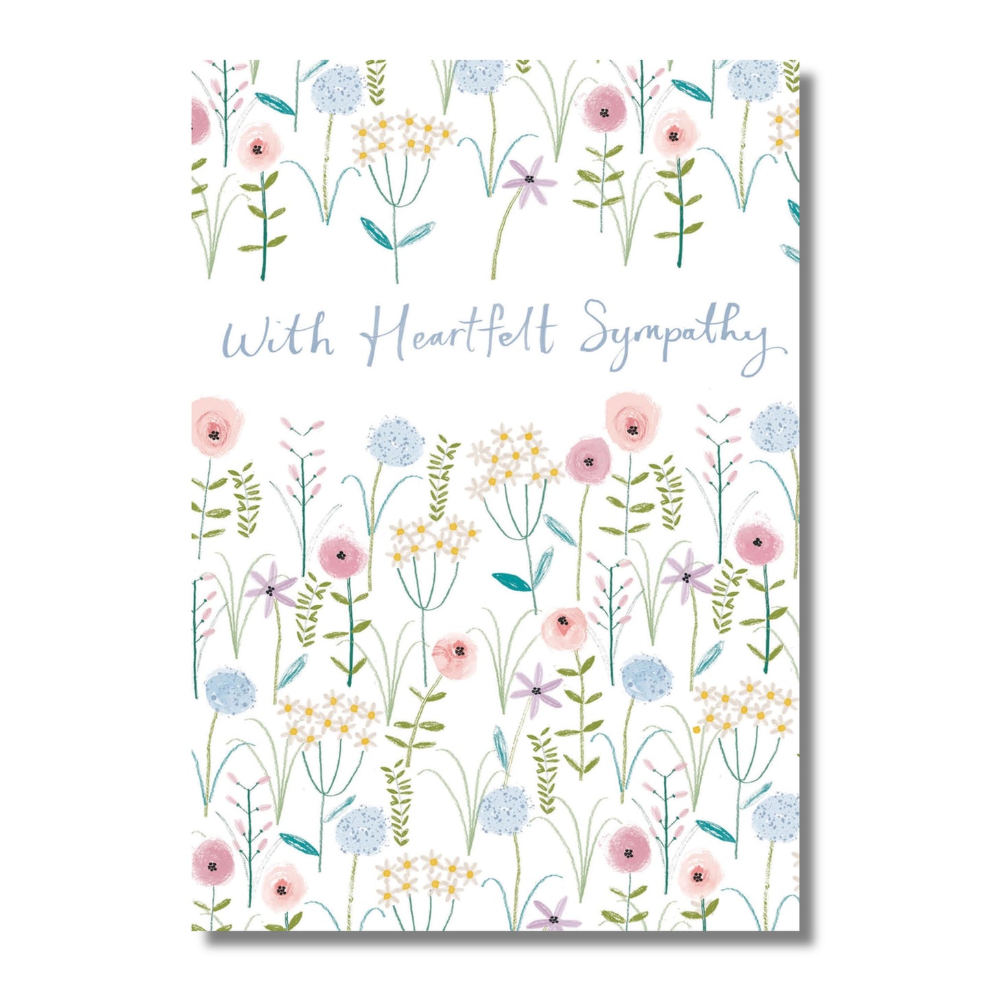 Sympathy Card — Pale Wildflowers