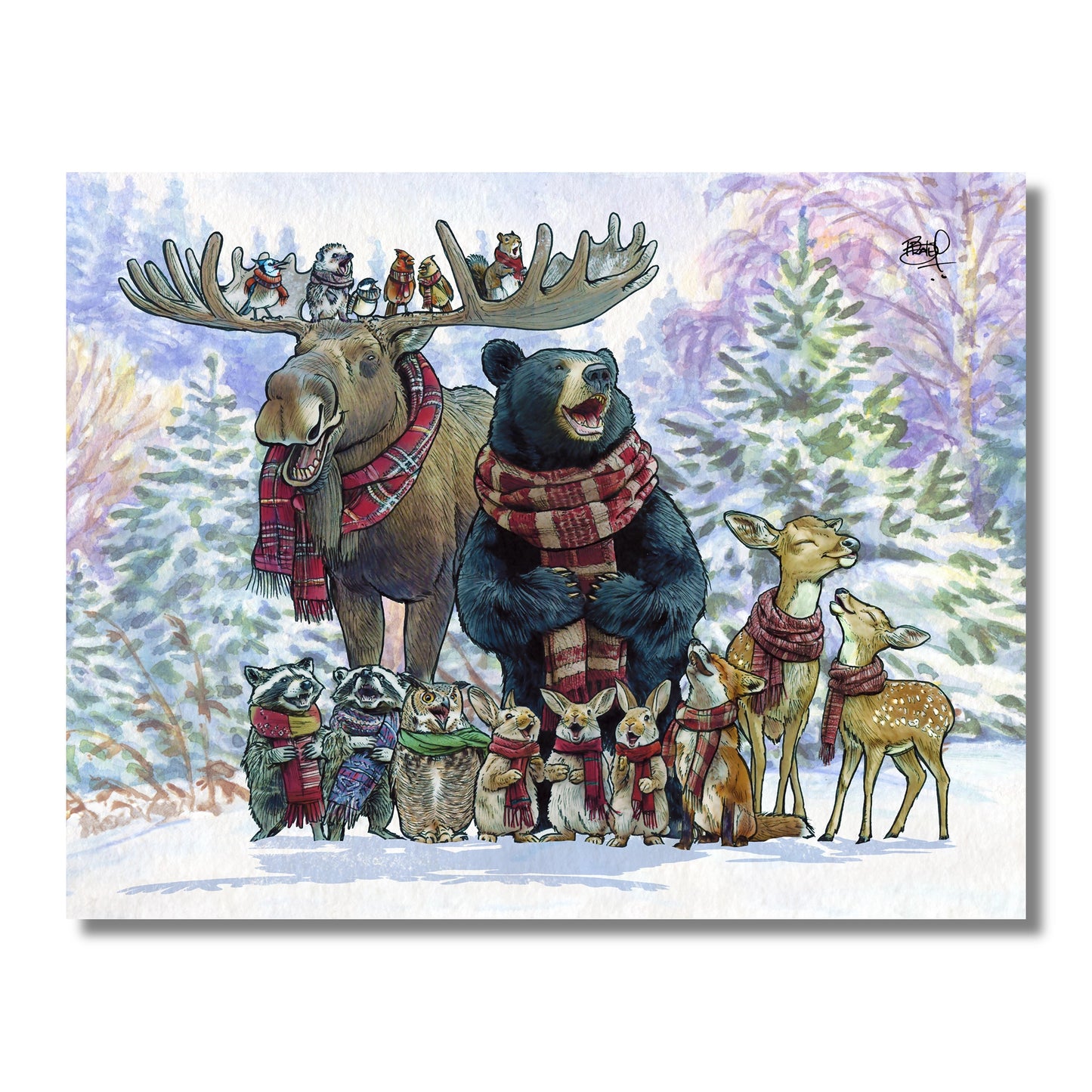 Christmas Card — Singing Forest Animals