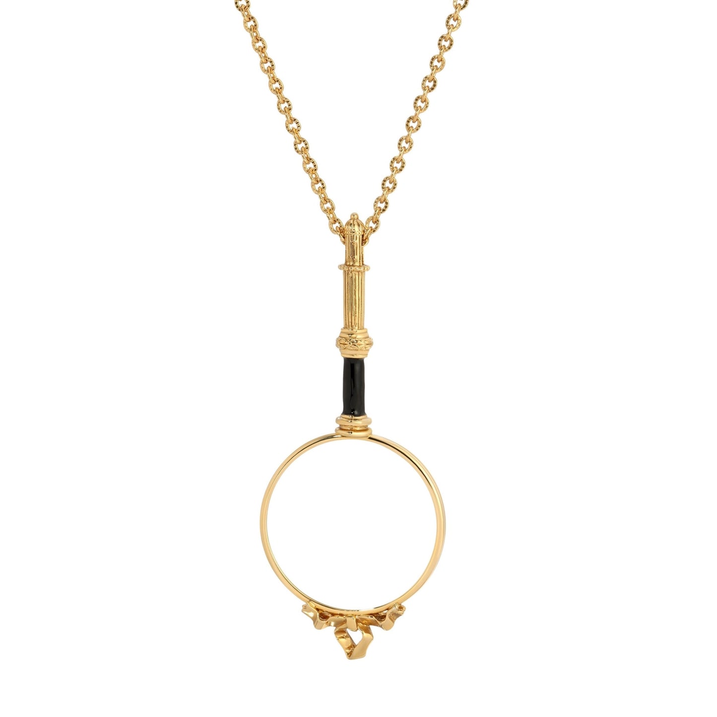 Golden Era Magnifying Glass Necklace, Gold