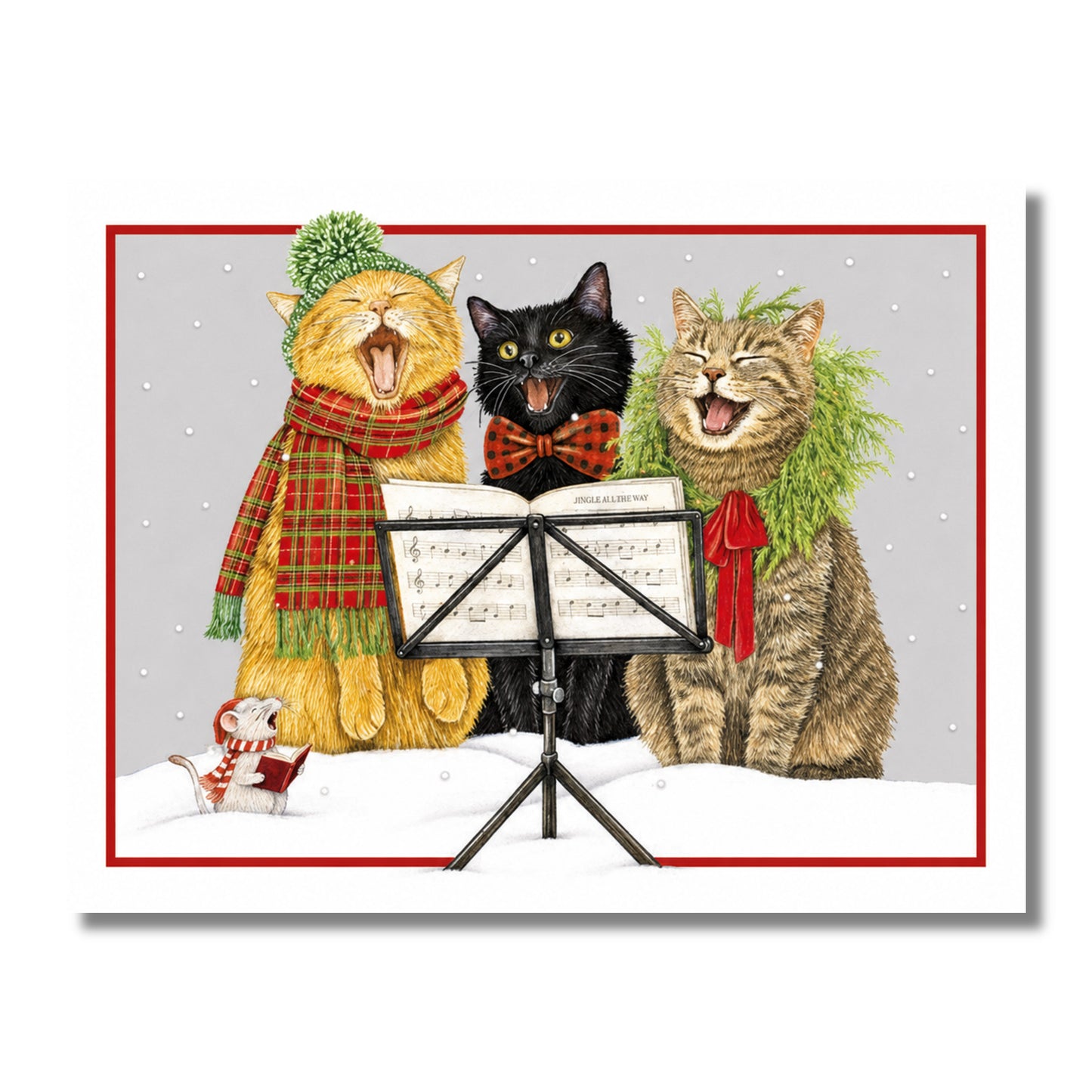 Caroling Cats & Mouse Boxed Christmas Cards