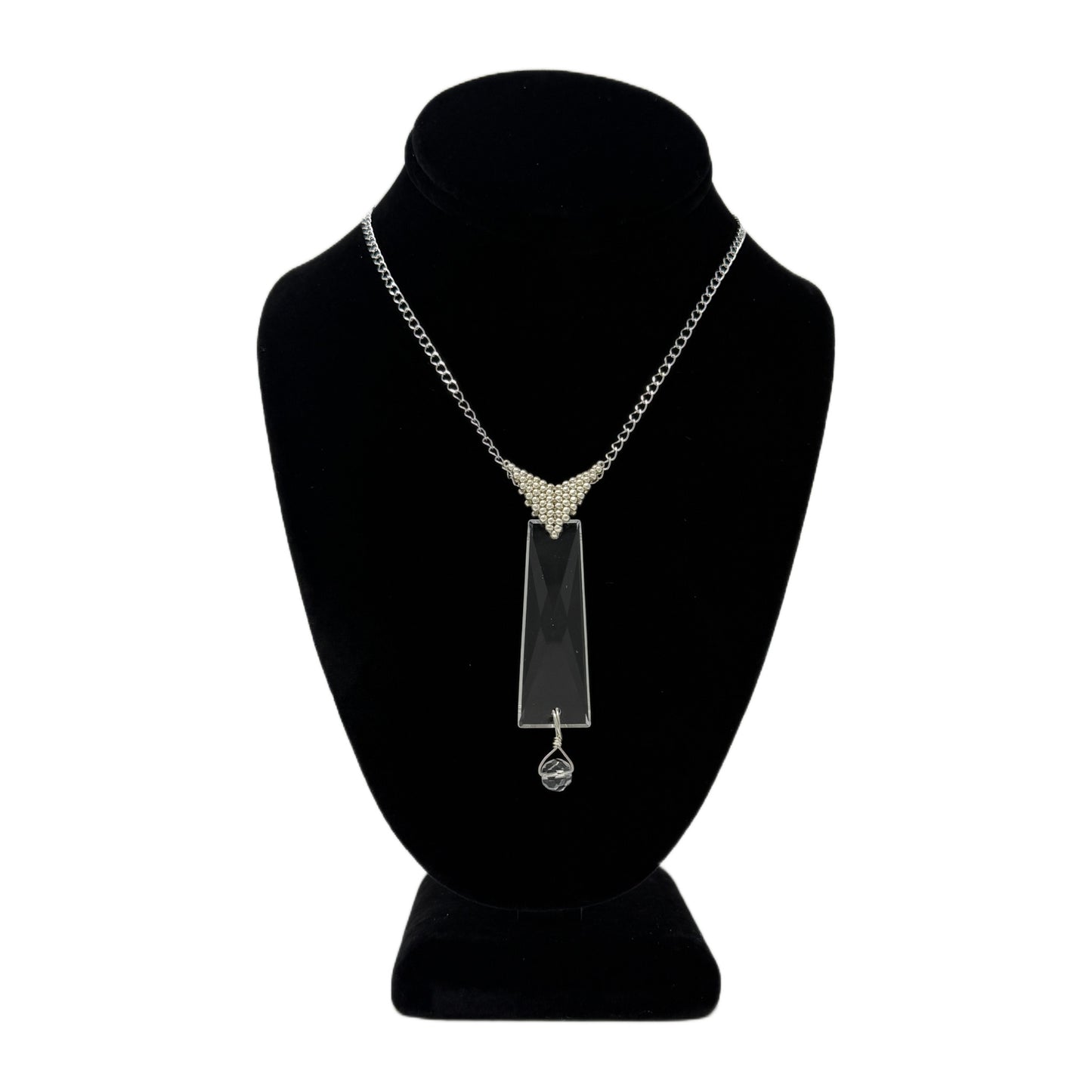 Beadsong Jewelry Long Chandelier Necklace, Silver