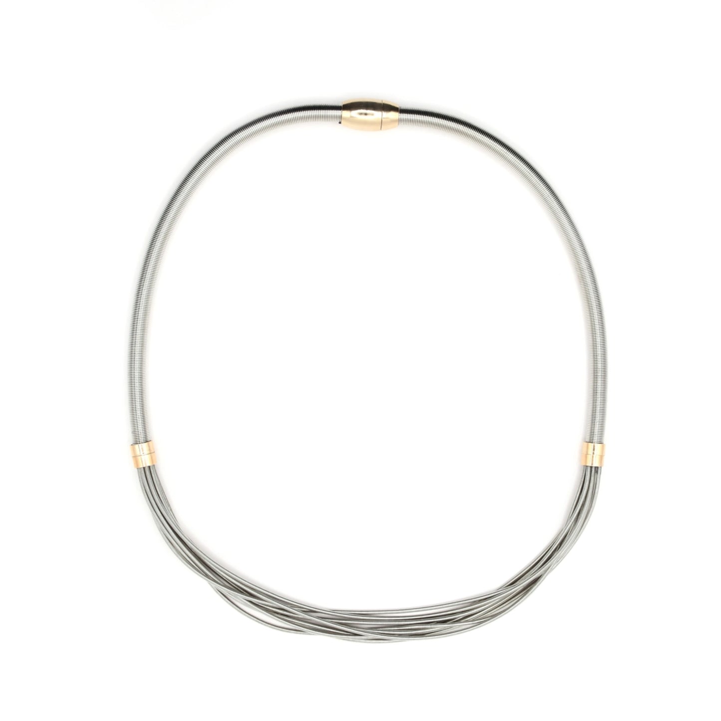 Piano Wire Multi-Gauge Necklace, Silver