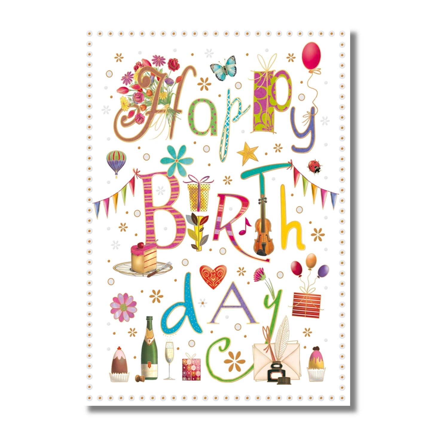 Birthday Card — Festive Text