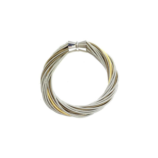 Piano Wire Twist Bracelet, Gold & Silver