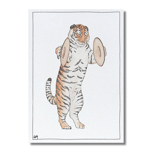 Blank Card — Tiger Playing the Cymbals