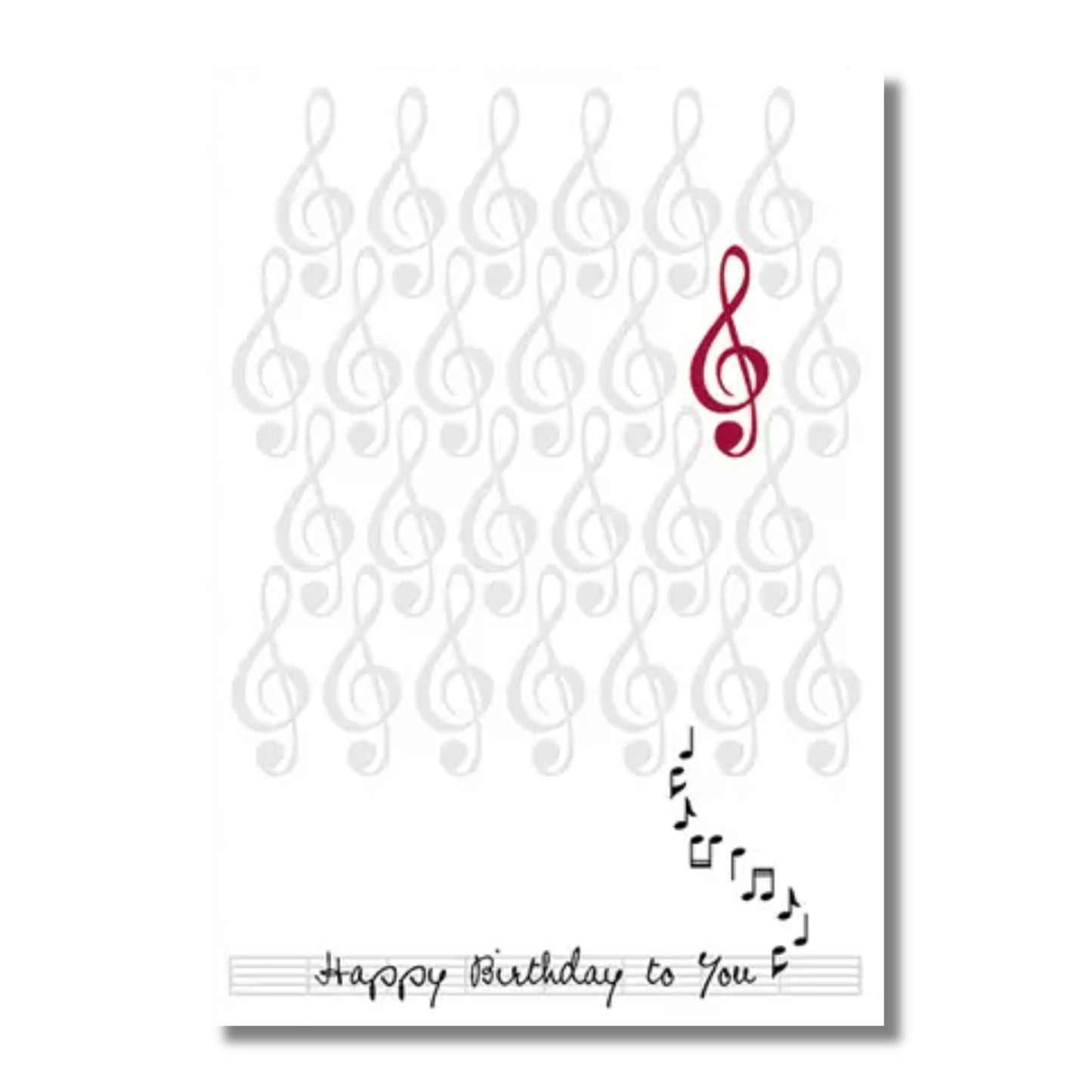 Birthday Card — Rows of Treble Clefs