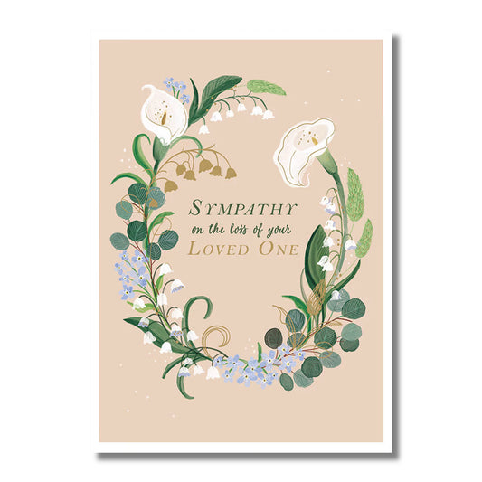Sympathy Card — Lily Wreath