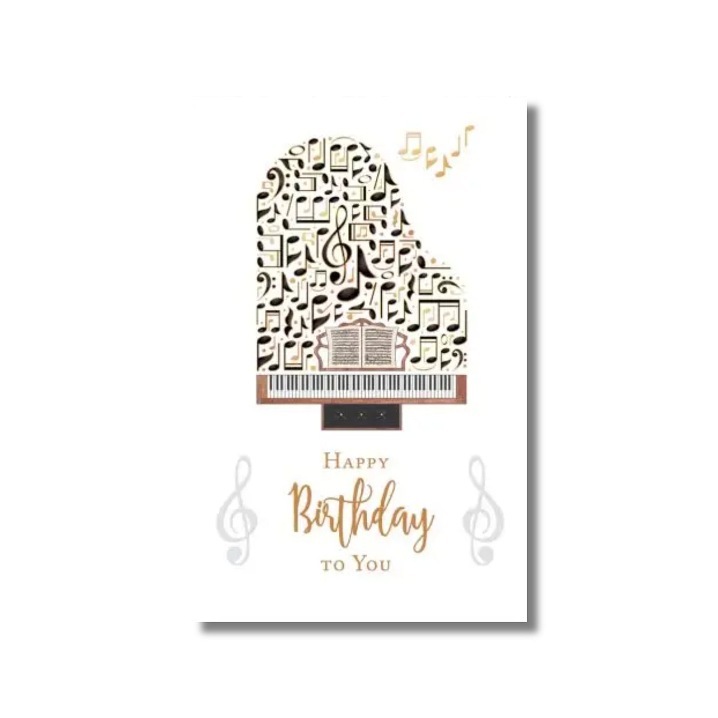 Birthday Card — Embossed Piano, Petite