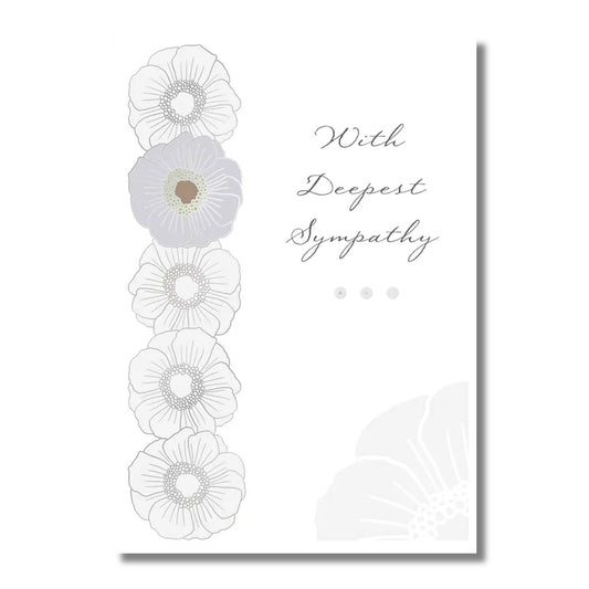 Sympathy Card — Grayscale Flowers