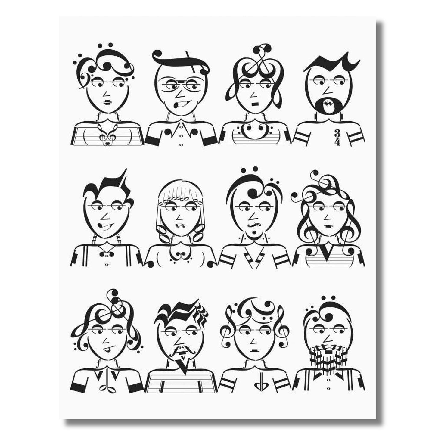 Musical Faces Art Print
