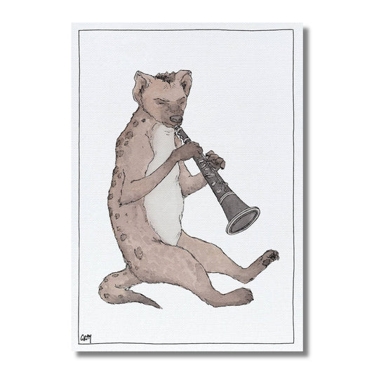 Blank Card — Hyena Playing the Clarinet