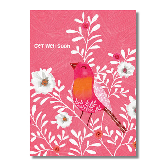 Get Well Card — Pink Bird