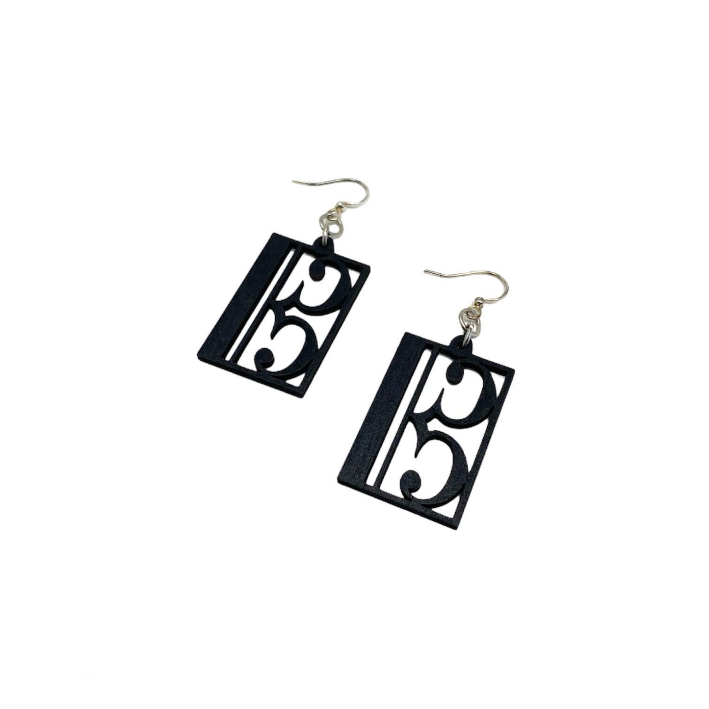 Alto Clef Earrings, Wood