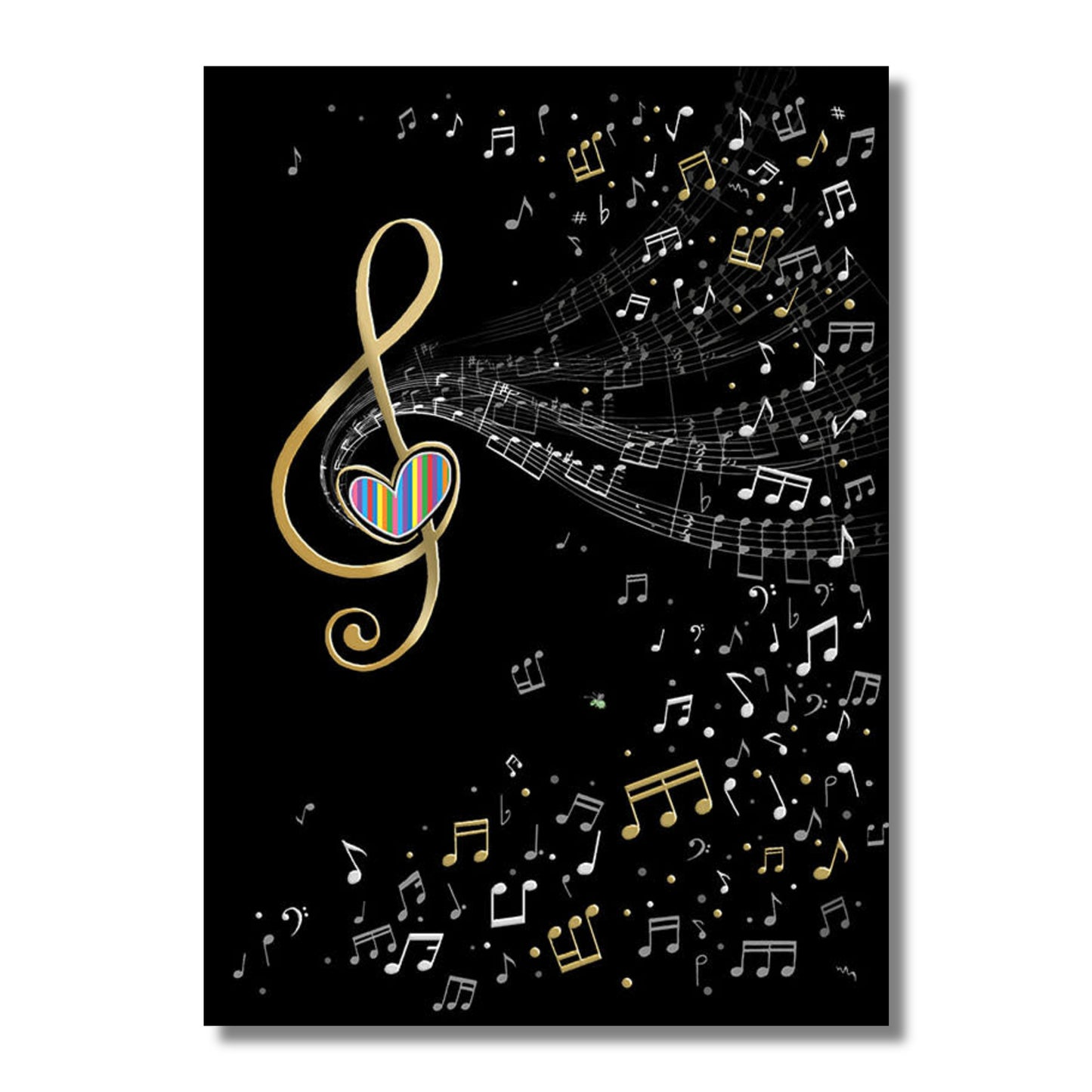 Love Card — Treble Clef with Rainbow Heart