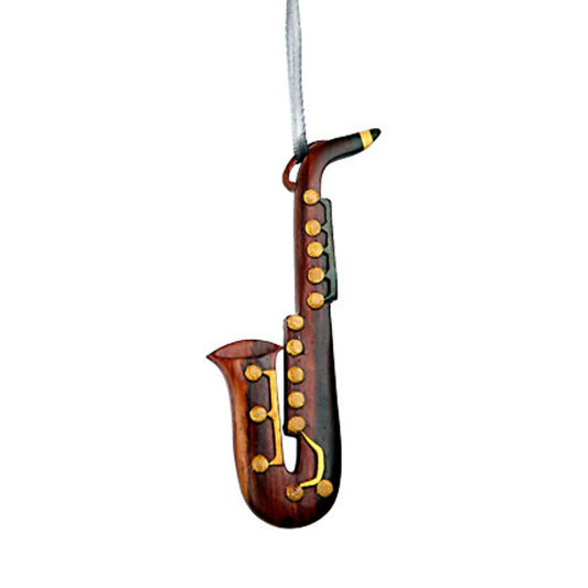 Saxophone Ornament, Wood