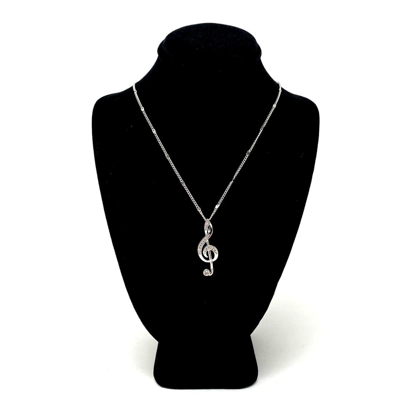 Treble Clef Necklace, Silver (Small)