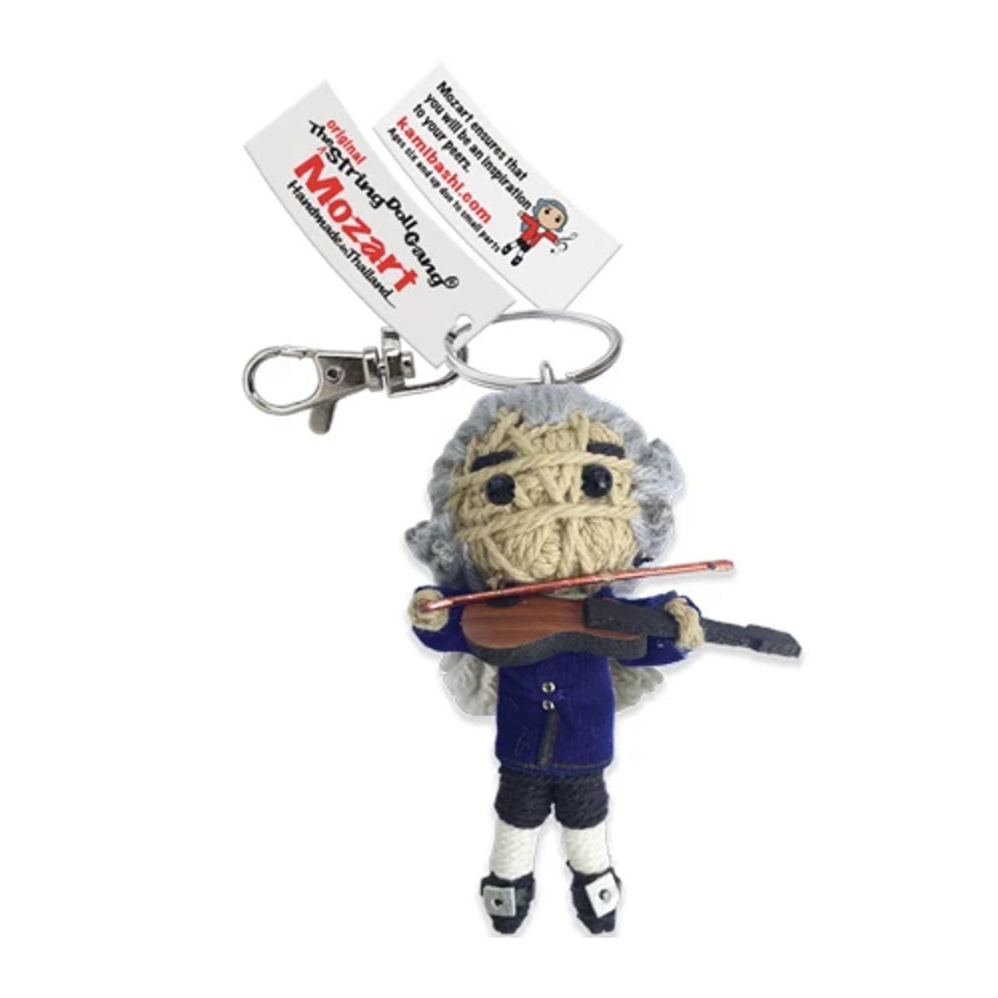 Mozart with Violin String Doll Keychain