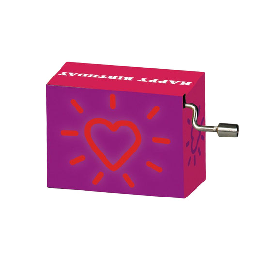 Happy Birthday Music Box, Purple with Heart