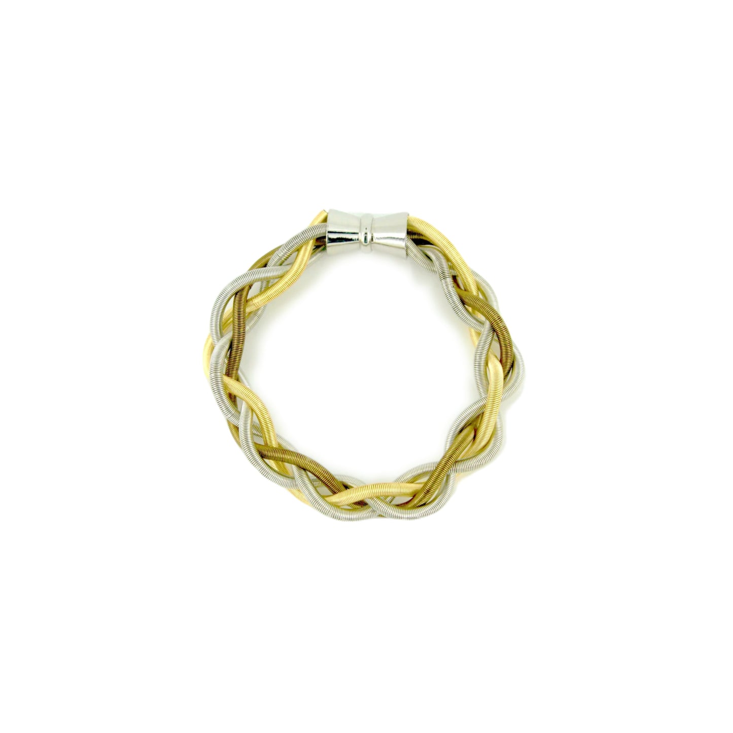 Piano Wire Braid Bracelet, Gold & Silver