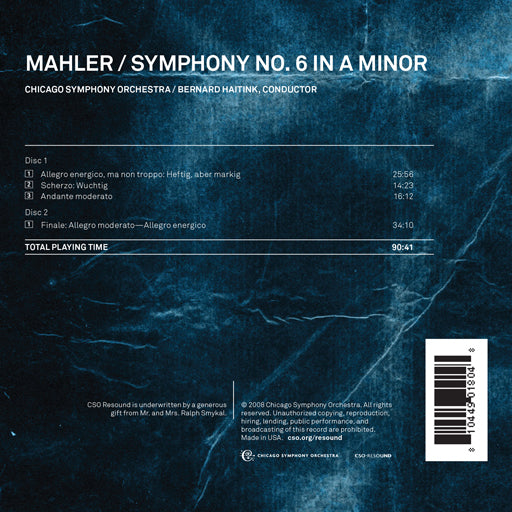 Mahler: Symphony No. 6, Haitink