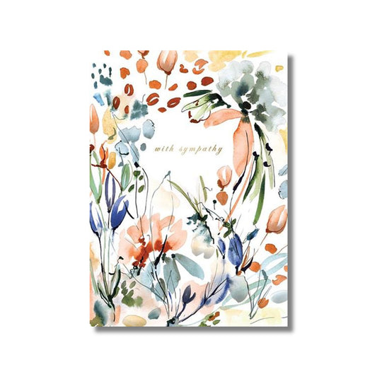 Sympathy Card — Watercolor Flowers