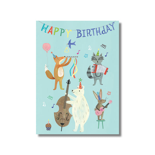 Birthday Card — Cartoon Animal Band