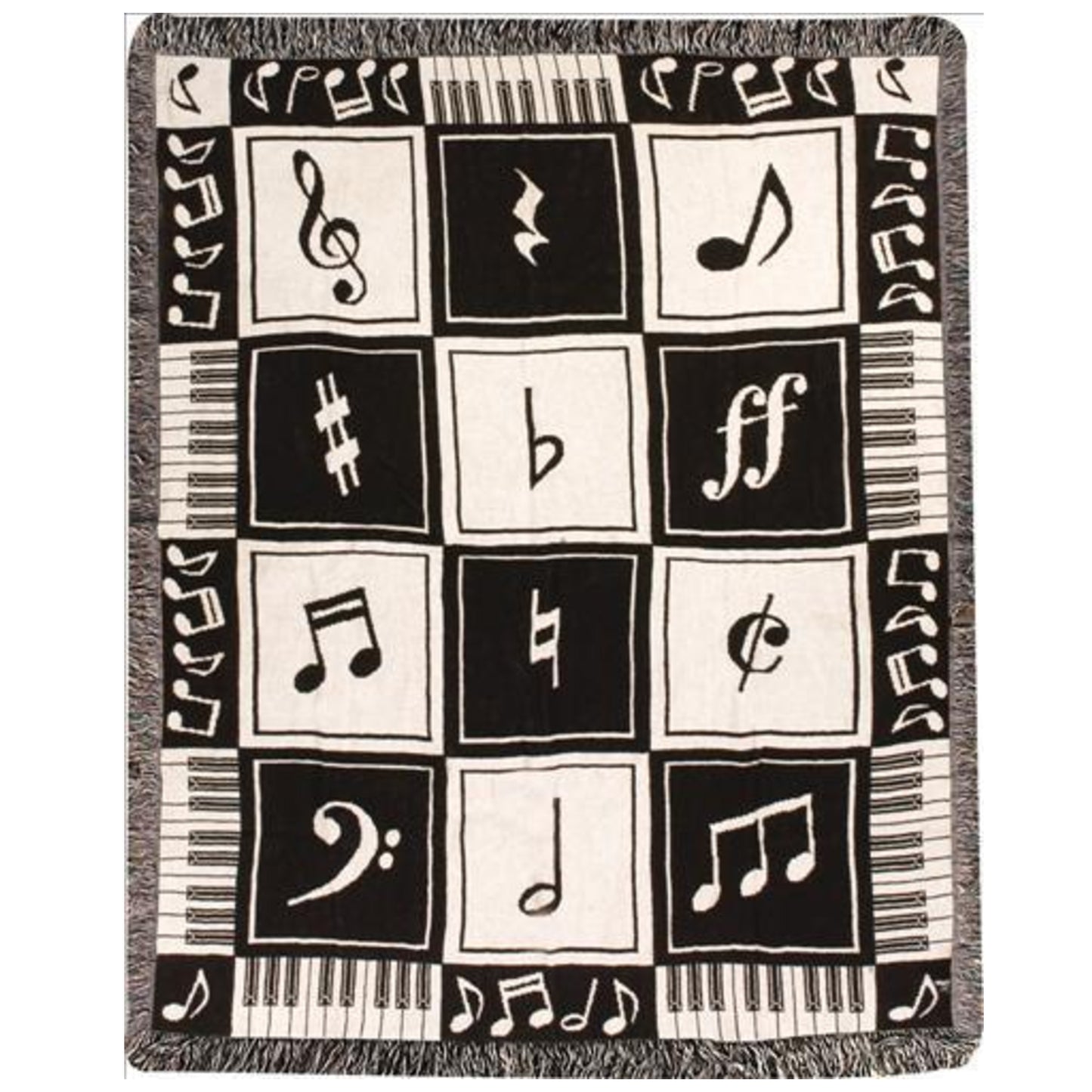 Music Notes Throw Blanket