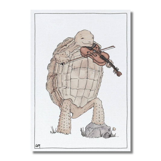 Blank Card — Tortoise Playing the Viola