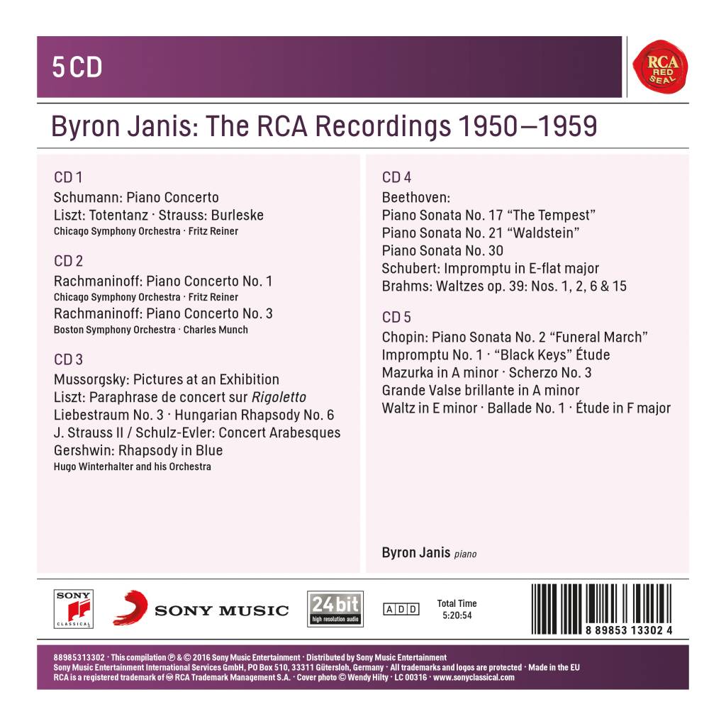 Byron Janis: The RCA Recordings (1950-1959) (5-CD)