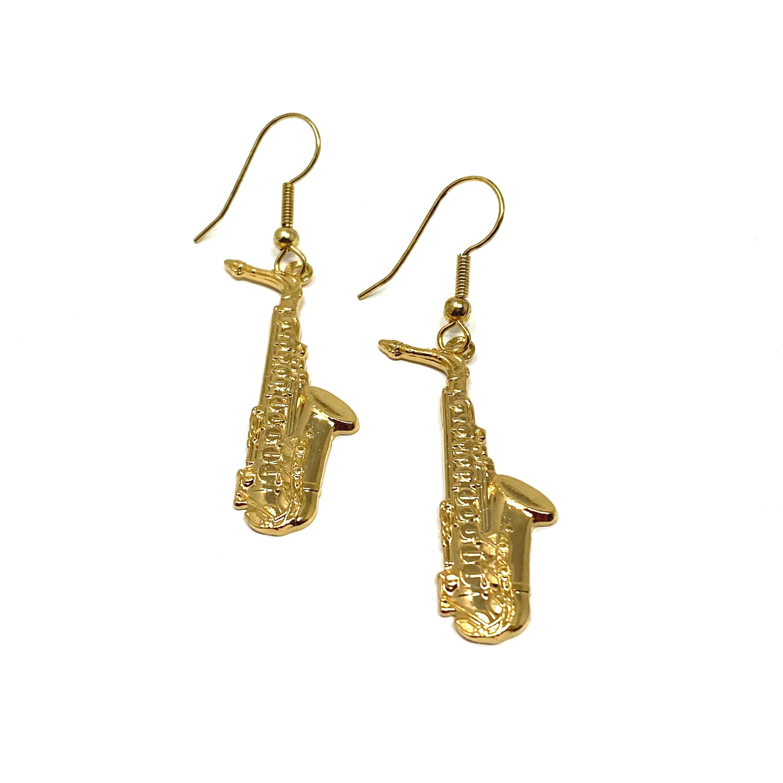 Cornet Trompetenohrringe Earrings Trumpet Miniblings Blasmusik Gold Plated+Box e