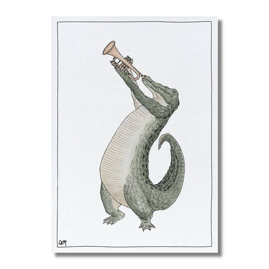 Blank Card — Crocodile Playing the Trumpet