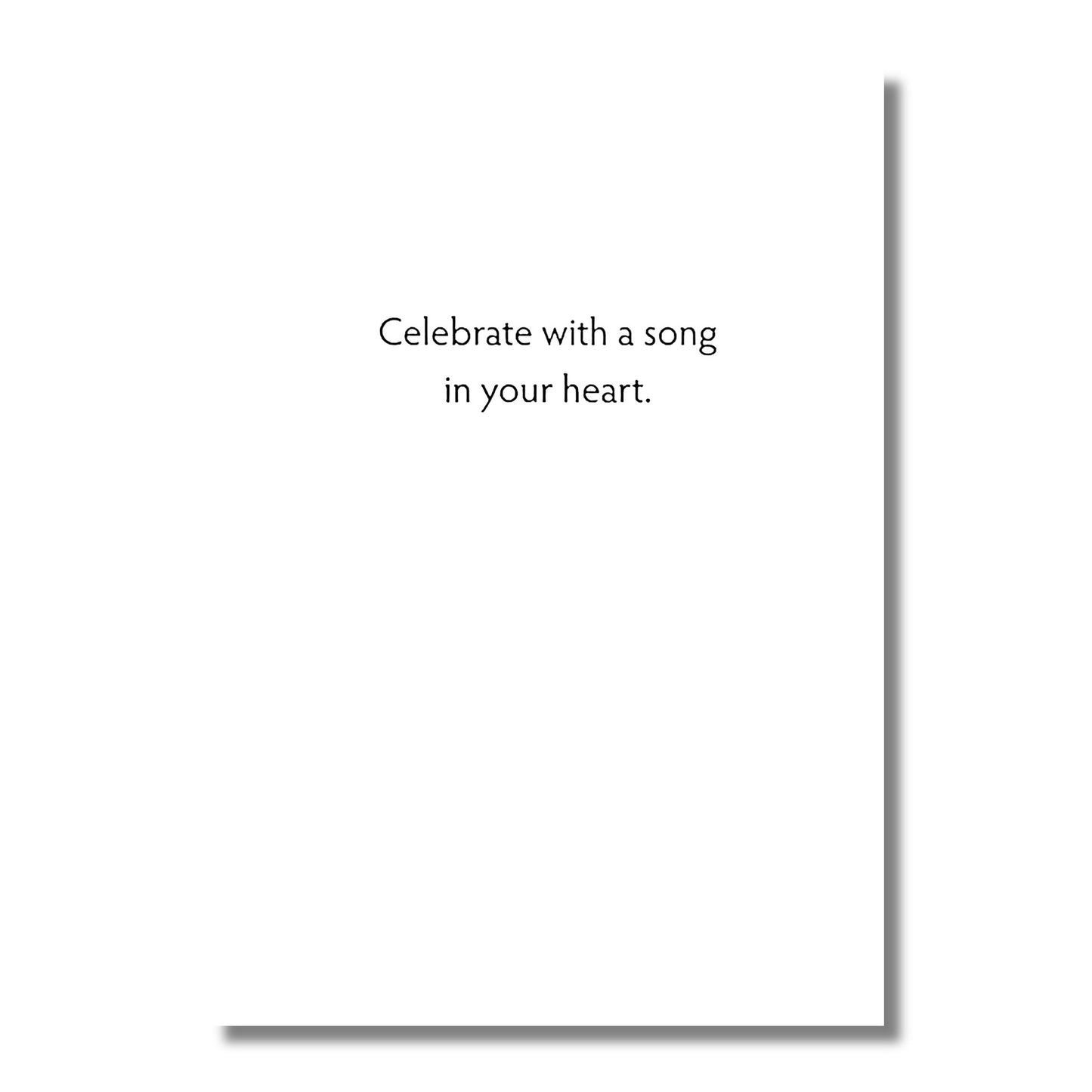Birthday Card — Piano with Multicolor Notes