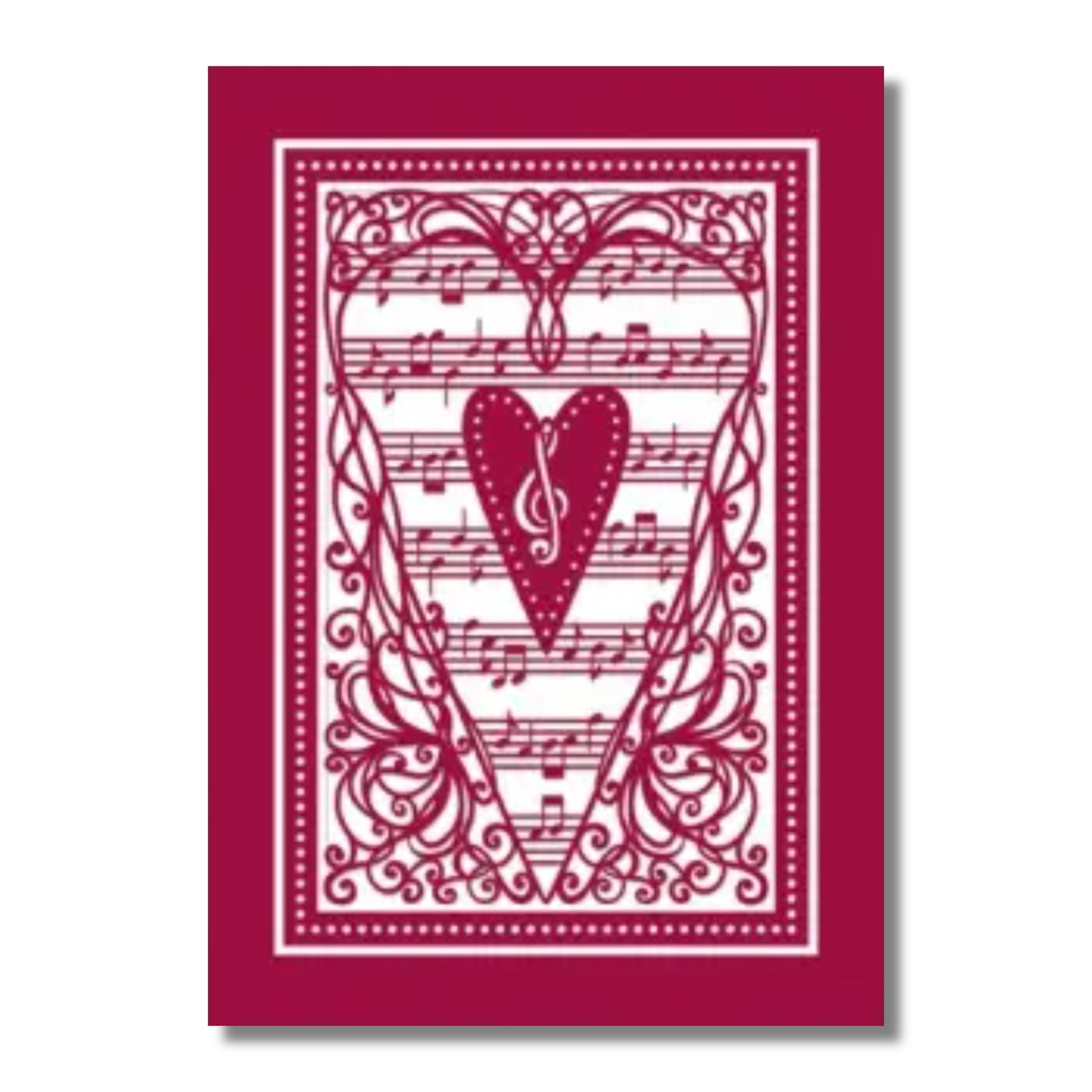 Love Card — Treble Clef Heart, Laser Cut