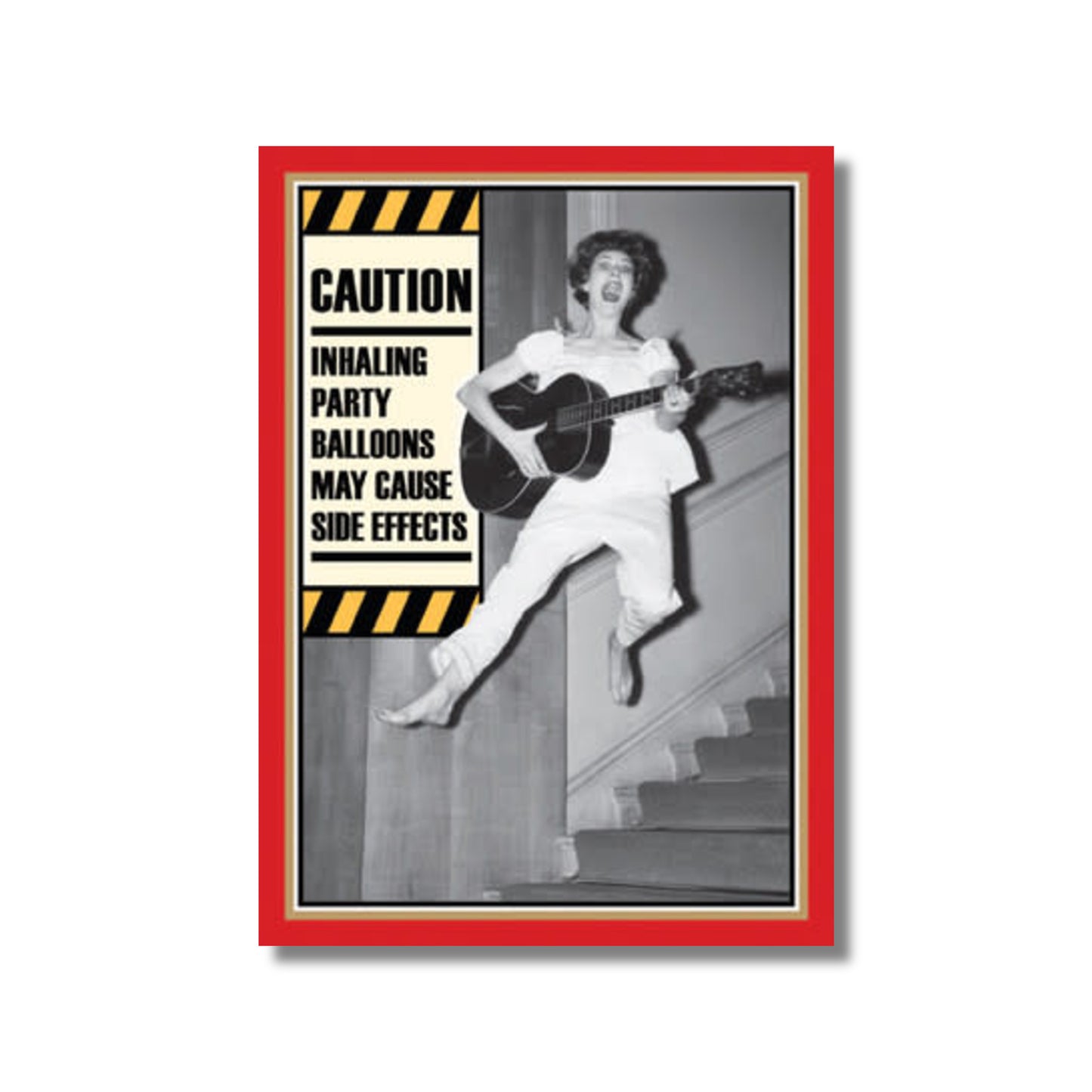 Birthday Card — Caution: Inhaling Party Balloons . . .