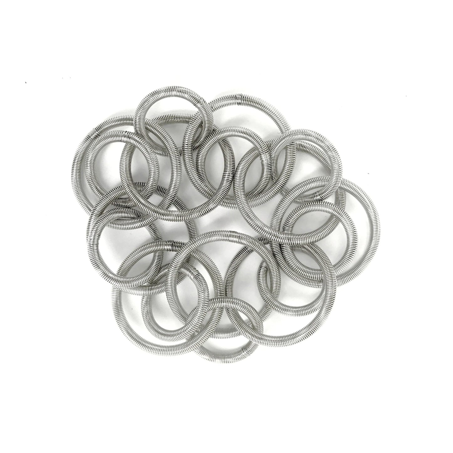 Piano Wire Bracelet, Gold & Silver Interconnected Loops