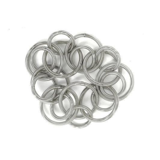 Piano Wire Loops Bracelet, Silver