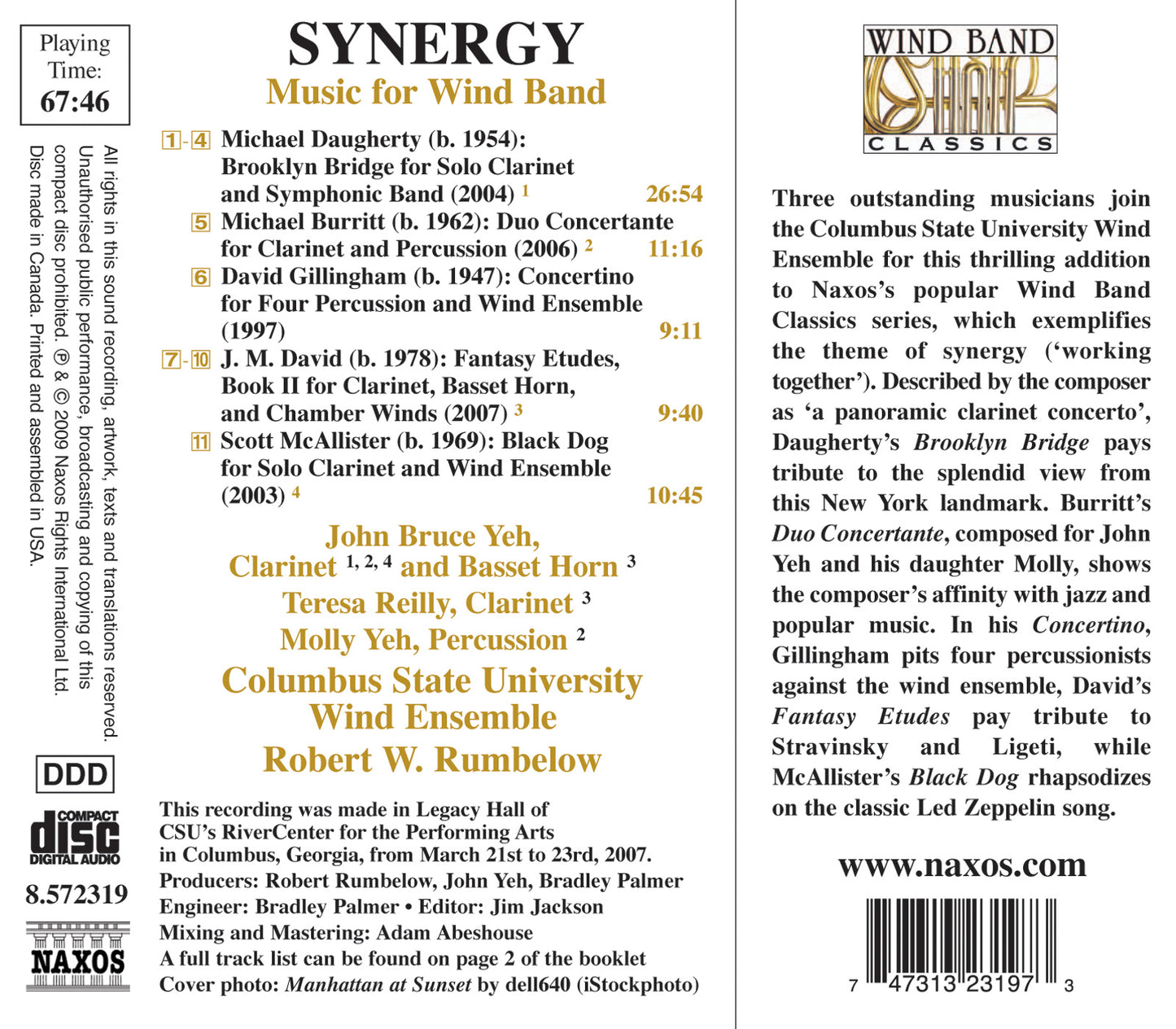 Synergy: Clarinet Concertos for Wind Band, Yeh (CD)