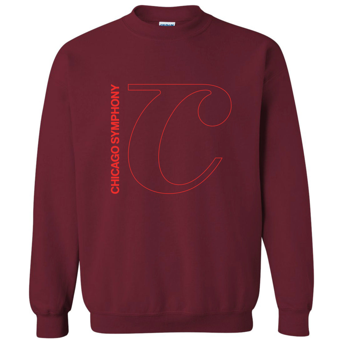 Chicago Symphony Logo Crewneck Sweatshirt, Maroon