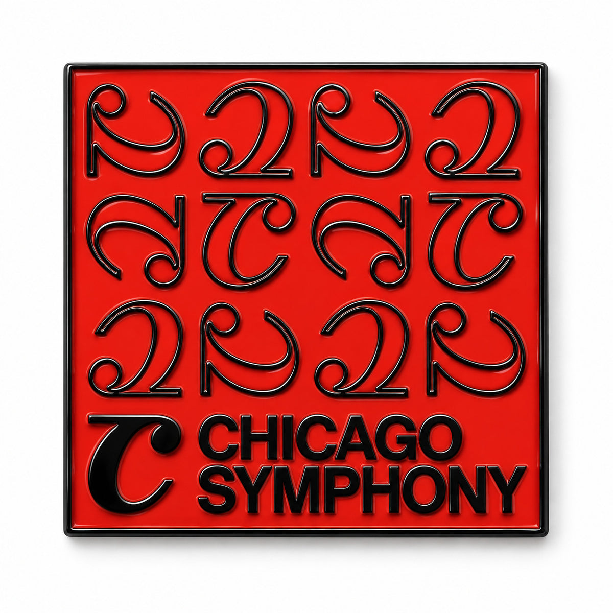 Chicago Symphony Red Logo Magnet, Square