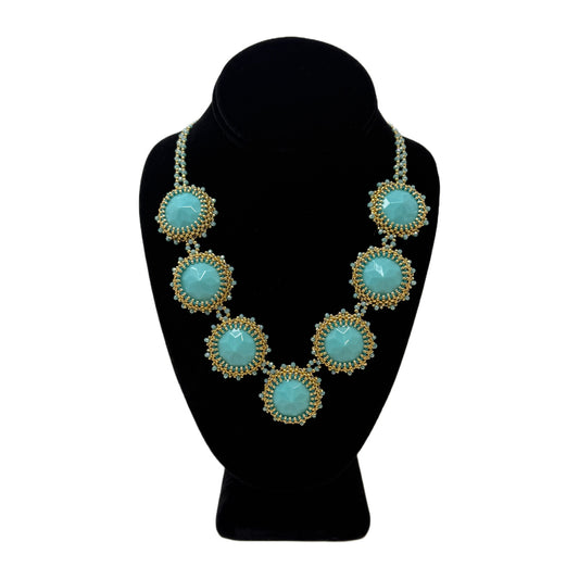 Beadsong Jewelry Faceted Turquoise Statement Necklace