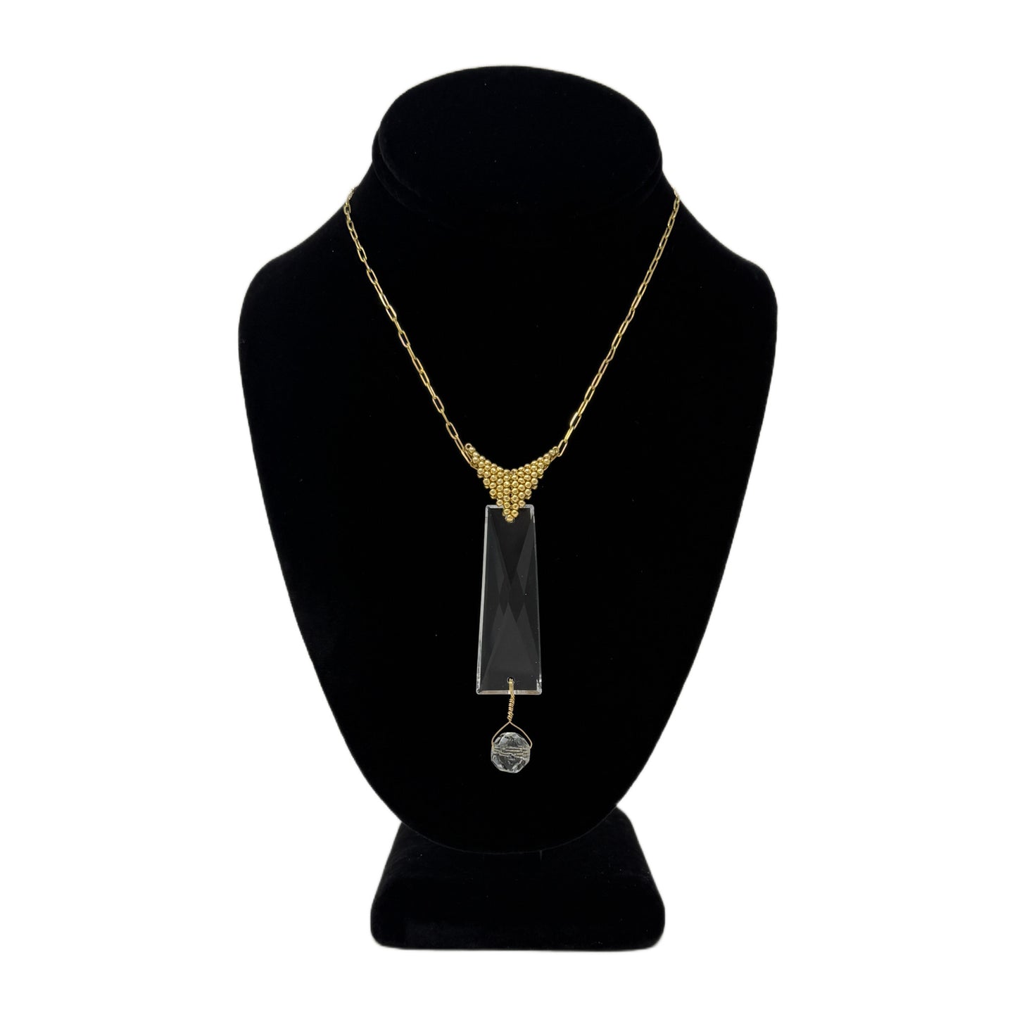 Beadsong Jewelry Long Chandelier Necklace, Gold