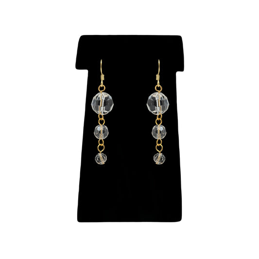 Beadsong Jewelry Chandelier Triple Drop Earrings, Gold