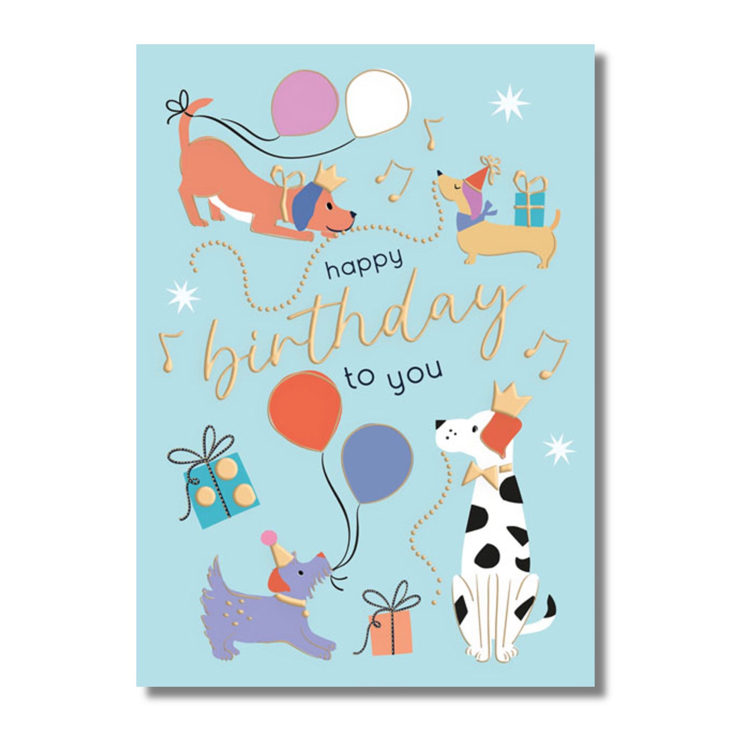 Birthday Card — Dogs & Music Notes