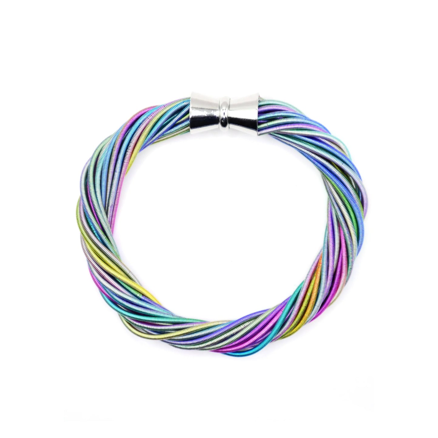 Piano Wire Twist Bracelet, Multicolor