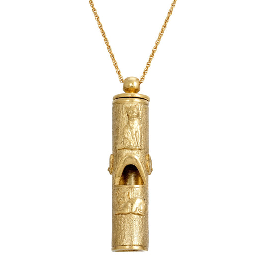 Antike Katzenpfeifen-Halskette, Gold