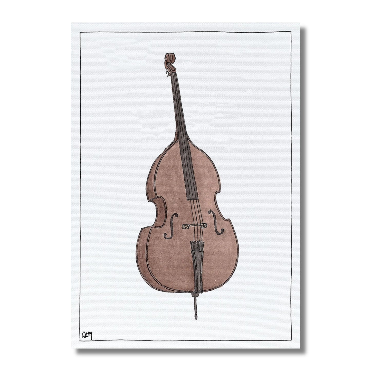 Blank Card — String Bass Illustration