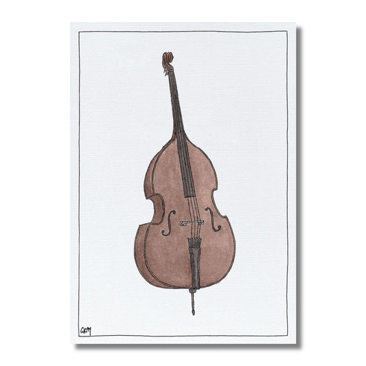 Blank Card — String Bass Illustration